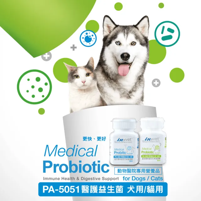【IN-Plus】IN-Vet 寵物醫護益生菌 30粒/瓶(狗益生菌/貓益生菌/狗腸胃保健/貓腸胃保健/寵物保健/貓狗保健)