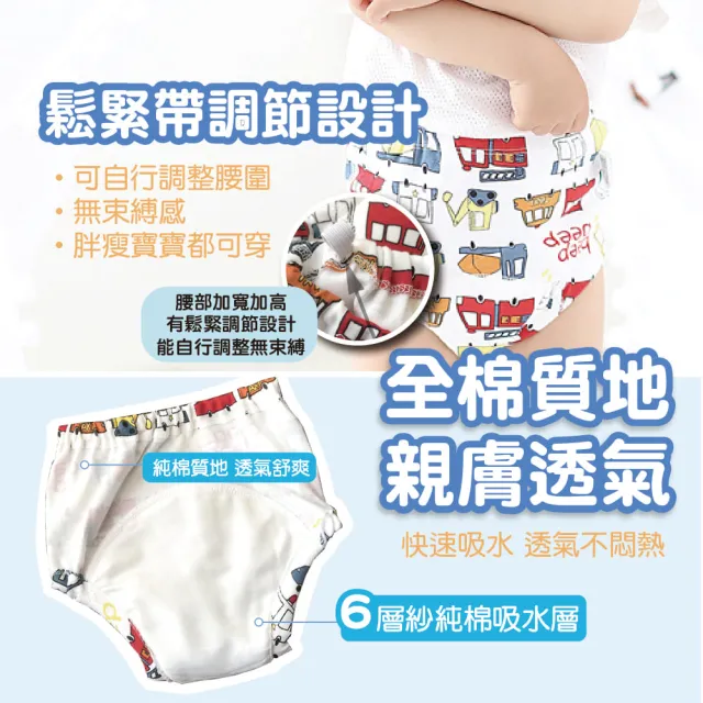 【Mua 姆兒選品】日本加厚6層紗學習褲訓練褲6入組(幼稚園 幼兒園 兒童內褲 布尿布)