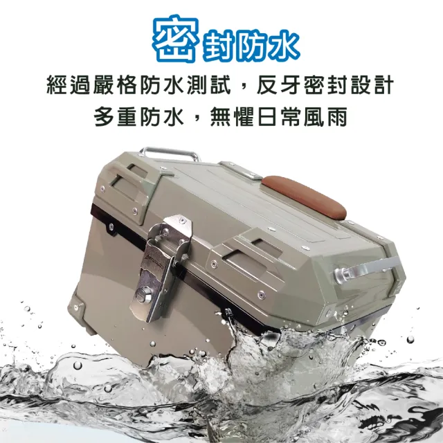 【Astutain】阿斯圖坦 45L 塑合金烤漆車尾箱 機車後箱 機車後備箱 機車置物箱 機車行李箱(水色藍)