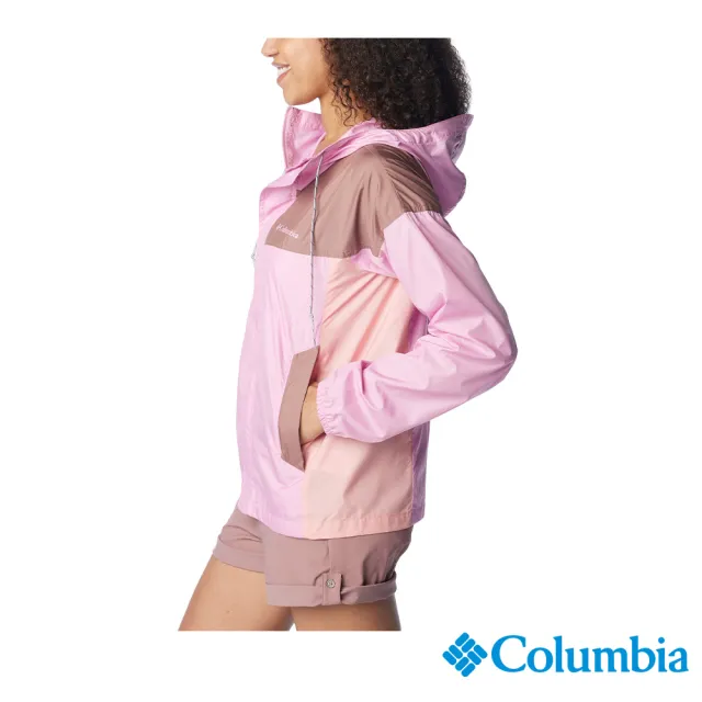 【Columbia 哥倫比亞】女款-防潑水防曬連帽風衣外套(UWR74490/UWL01270/IS)