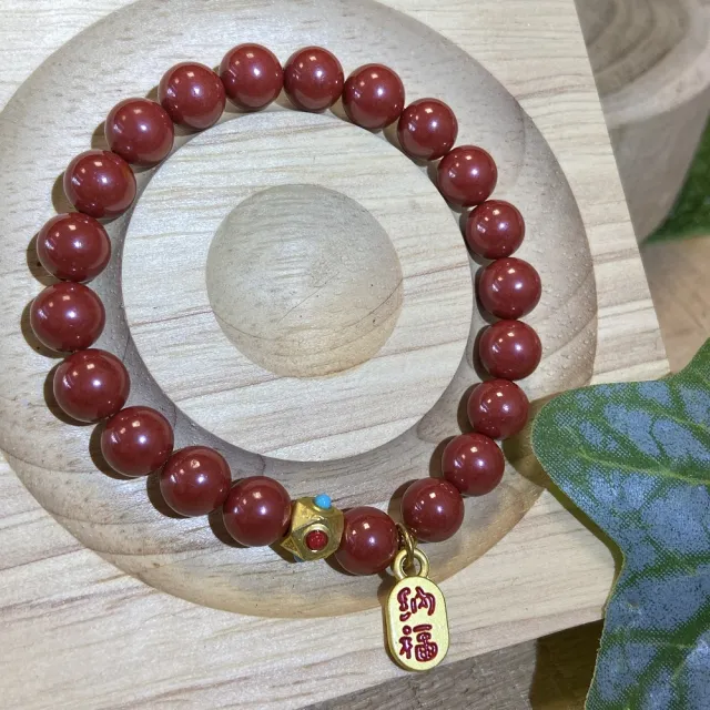 【Cozy 世界水晶原礦與茶】帝王硃砂小設計款7mm 33-4(16cm以下手圍 出入平安 避邪)