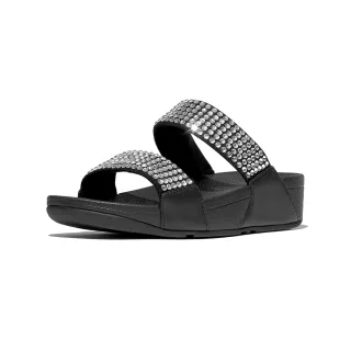 【FitFlop】LULU 超大水鑽雙帶涼鞋-女(黑色)