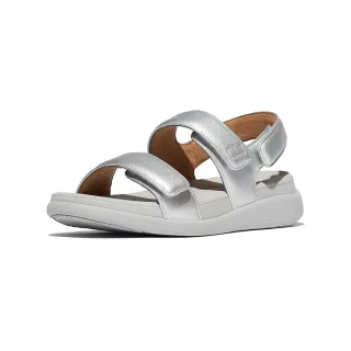 【FitFlop】F-MODE GO 可調式厚底後帶涼鞋-女(銀色)