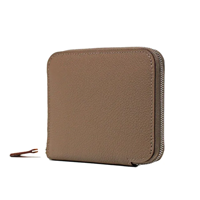 【Hermes 愛馬仕】Silk In Compact EPSOM絲巾內裡拉鍊錢包/短夾(大象灰)
