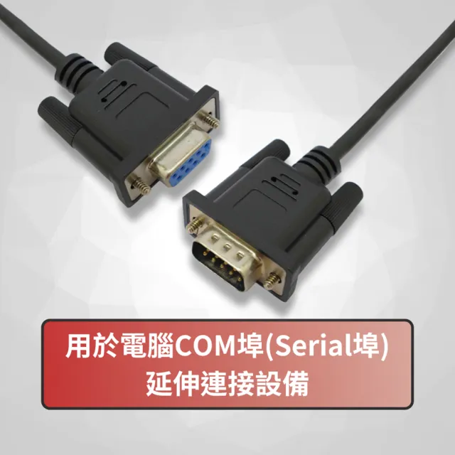 【Soodatek】RS232 DB9公座 to DB9母座 串口-直通 延長線 轉接線 數據傳輸線(1.5M)