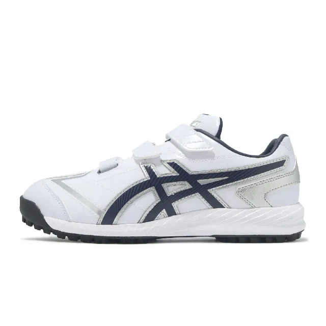 【asics 亞瑟士】棒壘球鞋 Neorevive TR 3 男鞋 白 藍 魔鬼氈 皮革 抓地 教練鞋 1123A042103