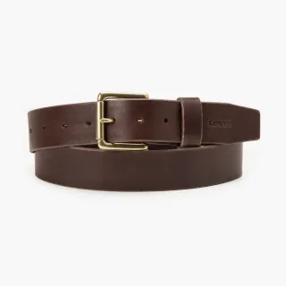 【LEVIS】男款 真皮皮帶 腰帶 鉚釘扣造型 深咖啡色 人氣新品 D7725-0002