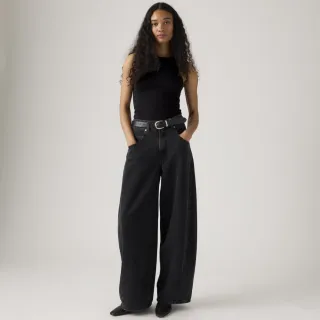 【LEVIS】Super Barrel 低腰超寬桶型牛仔寬褲 / 黑灰色 女生牛仔褲 人氣新品 003NF-0002