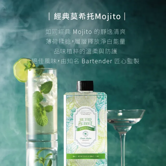 【RETRO BUBBLE】無酒精草本美白漱口水-乳鐵蛋白(防蛀孕婦兒童適用經典Mojito)