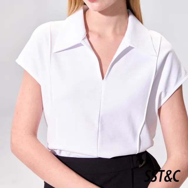 【SST&C】女裝 白色短袖翻領POLO衫01212504001(換季55折)