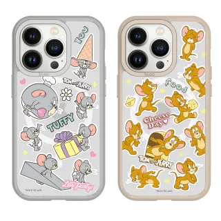 【TOYSELECT】湯姆貓與傑利鼠貼紙亂花極光霧透MagSafe iPhone手機殼