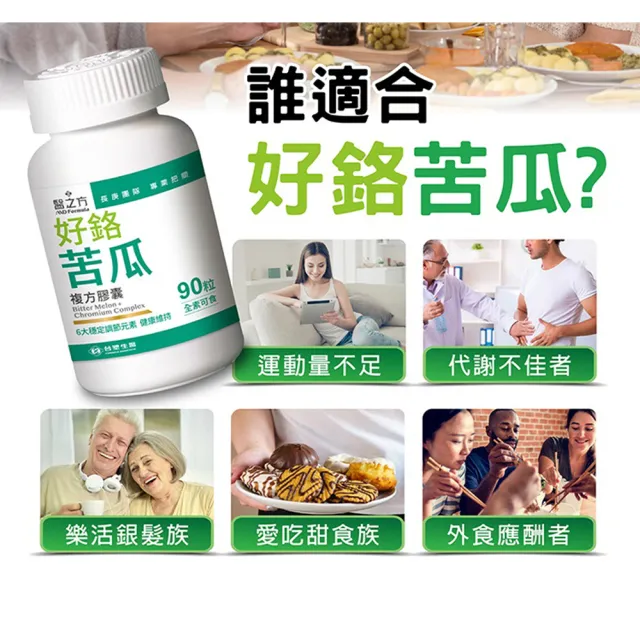 【台塑生醫醫之方】好鉻苦瓜複方膠囊x1瓶(共90粒-李李仁代言-專利山苦瓜.全素.鉻.鋅.新陳代謝.長庚團隊)