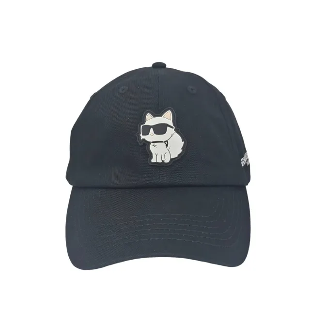 【KARL LAGERFELD 卡爾】KARL LAGERFELD 帽卡爾 老佛爺&貓咪刺繡棒球(卡爾棒球帽)