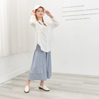 【GIORDANO 佐丹奴】女裝 肌理感 中長裙 九分褲裙 直筒長褲 寬褲(多色任選)