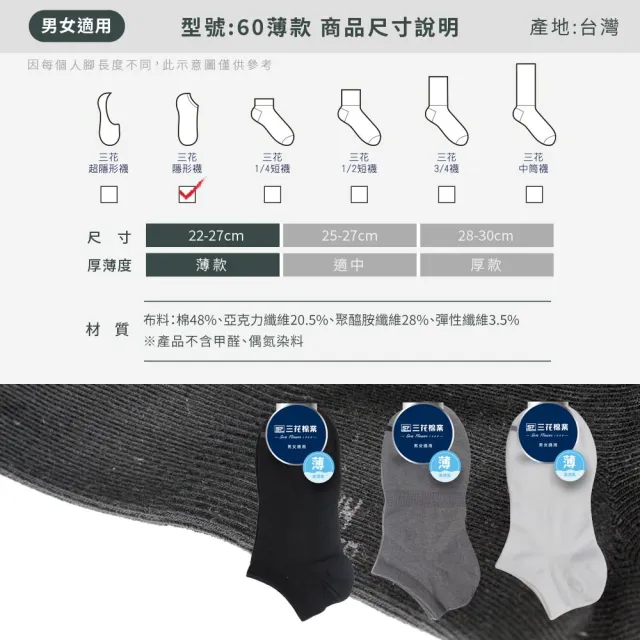 【SunFlower三花】12雙組 素面隱形襪(薄款.襪子.薄襪)