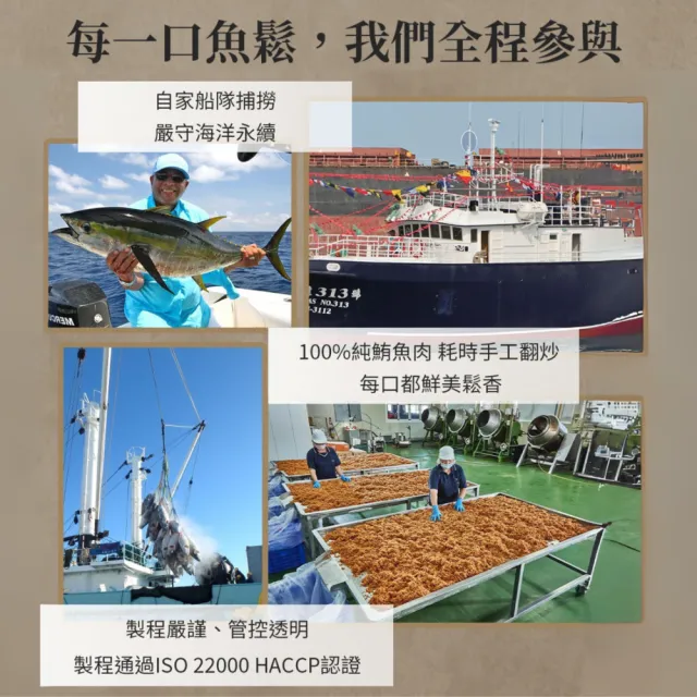 【魚饌食】極品鮪魚鬆220g 三罐入(100%純鮪魚 高DHA 低醣 低脂 低鈉 無豆粉 拌飯拌麵 肉鬆 魚鬆 東港鮪魚)