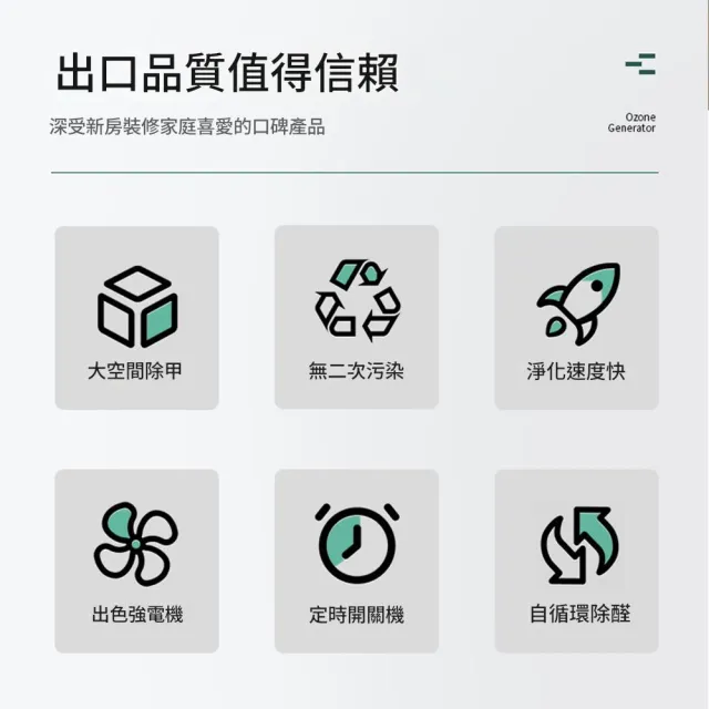 【寧樂】臭氧除醛儀 臭氧機 空氣淨化器 除臭空氣淨化機 新房家用商用消毒殺菌臭氧機(60g 強電機)