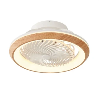 【MIDUO 覓朵】新款日式木紋吸頂扇燈 360°搖頭(吸頂風扇燈 客廳吸頂燈 led 吸頂燈 110v吸頂燈)