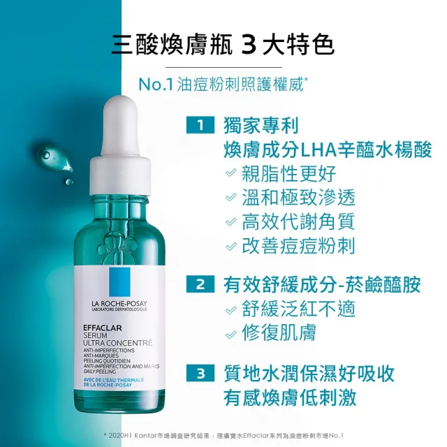 【理膚寶水】極效三重酸煥膚精華30ml 獨家全方位超值組 C(煥膚去粉刺/痘痘/抗痘)