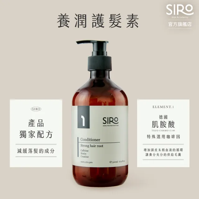【Siro】養潤護髮素 500ml(細軟髮專用、易落髮、易斷裂)