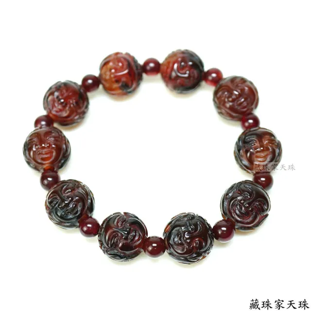 【藏珠家】紅玉髓佛陀天珠手鍊