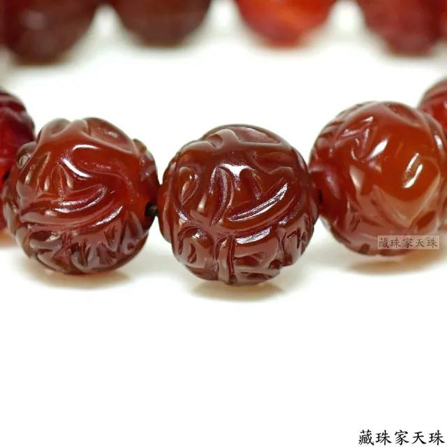 【藏珠家】精品14mm紅玉髓財咒天珠手鍊