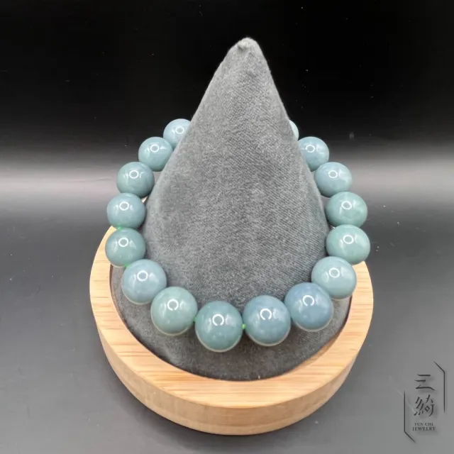 【云綺珠寶 YUN CHI】天然A貨翡翠 危地馬拉 天空藍 手串 11mm+(藍綠色調 種水細膩)