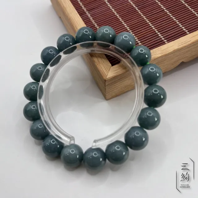 【云綺珠寶 YUN CHI】天然A貨翡翠 危地馬拉 天空藍 手串 11mm+(藍綠色調 種水細膩)