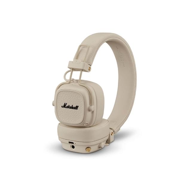 Marshall MAJOR V 頭戴式藍芽耳機 - 雙模有線無線連線、藍芽5.3傳輸、TYPE-C充電、多色復古棕奶油白經典黑、186g輕盈舒適