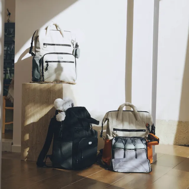 【BAGSMART】大容量 防潑水 多功能媽媽包 絎縫設計(後背包 手提包 雙肩包 登機 登山)