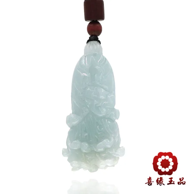 【喜緣玉品】白菜 天然翡翠A貨 綠映百財 玉珮-僅此一品(開運風水)(直)