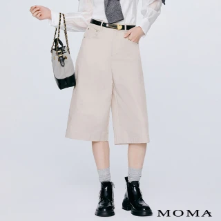【MOMA】簡約 M+ 擊退馬鞍臀防潑水廓形七分褲(兩色)