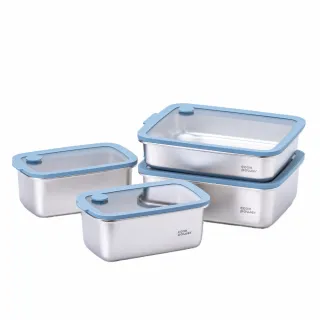 【CookPower 鍋寶】匠造2代鮮盾pro可微波不鏽鋼保鮮盒大容量4件組(上蓋可微波)