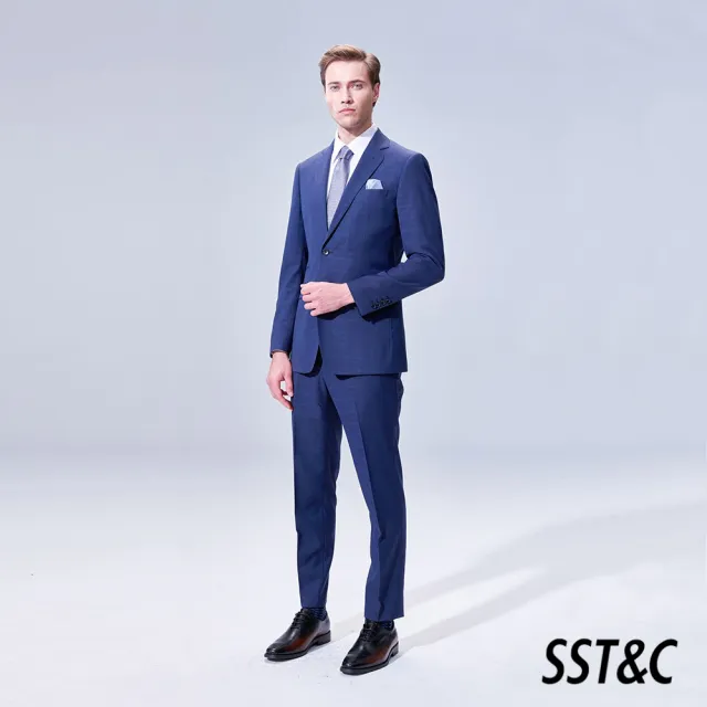 【SST&C】男裝 藏青格紋修身版西裝外套00012504008(換季65折)