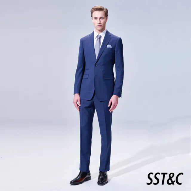 【SST&C】男裝 藏青格紋修身版西裝外套00012504008(換季65折)