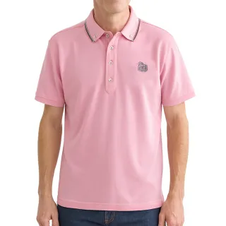 【SaintClair】法國品牌MIT台灣製經典LOGO素色休閒短袖POLO衫(G2211-22粉)