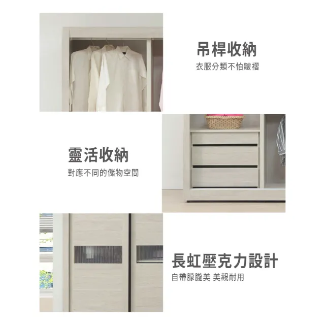 【ASSARI】5尺米娜5尺推門衣櫃(寬150x深61x高200cm)