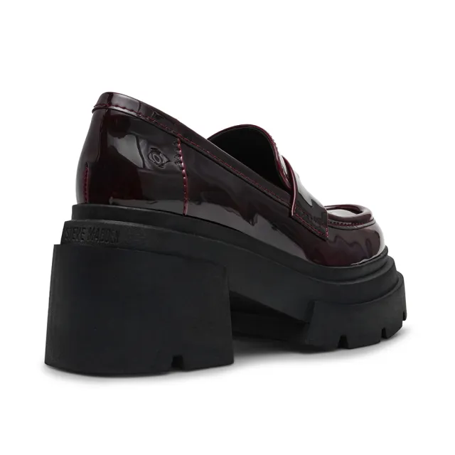 【steve madden】經典素面厚底樂福鞋 TURNOUT(酒紅色)