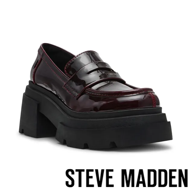 【steve madden】經典素面厚底樂福鞋 TURNOUT(酒紅色)