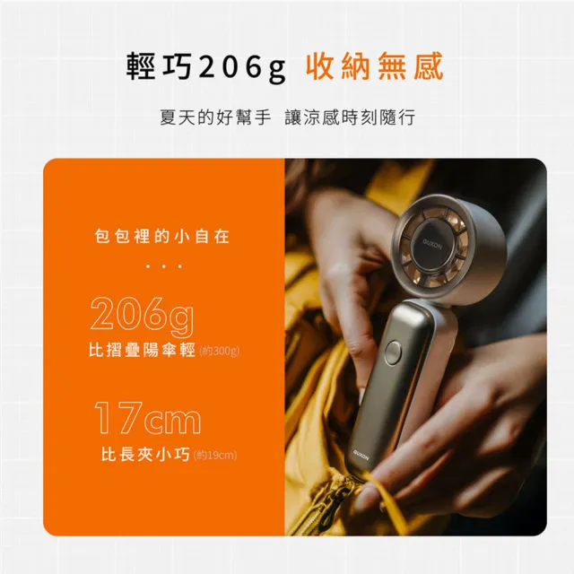 【GUXON】巧冰扇充插兩用冰敷扇手持USB風扇/DC扇/掛脖扇/桌扇/GXFAN01顏色任選(可立可折疊/100段速/附掛繩)