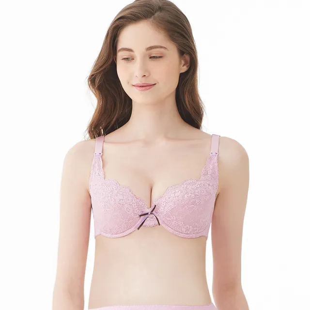 【Gennies 奇妮】2件組*哺乳內衣 唯美蕾絲軟鋼圈內衣(共2色)