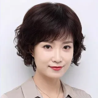 【LEESA】假髮\短髮假髮\真髮假髮\短捲髮\媽媽頭\整頂假髮\真人髮絲\增髮量