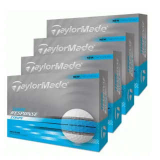 【TaylorMade】360度加強瞄準 Tour Response Stripe 高爾夫球 三層球(亮藍色圈圈 4盒)