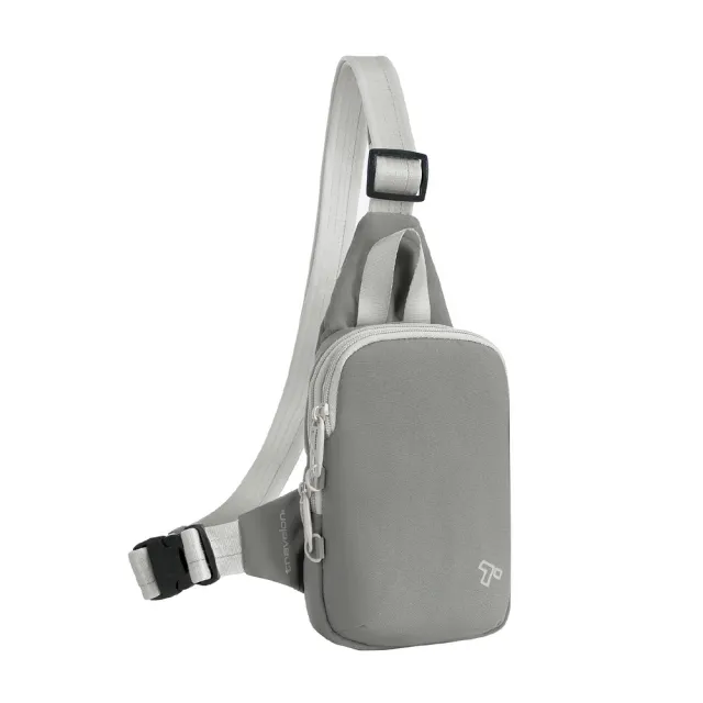 【Travelon】美國 Voyages 3層防盜胸背包 象灰 / 斜背包 胸包 防偷防搶包 單肩包 送禮 男 女