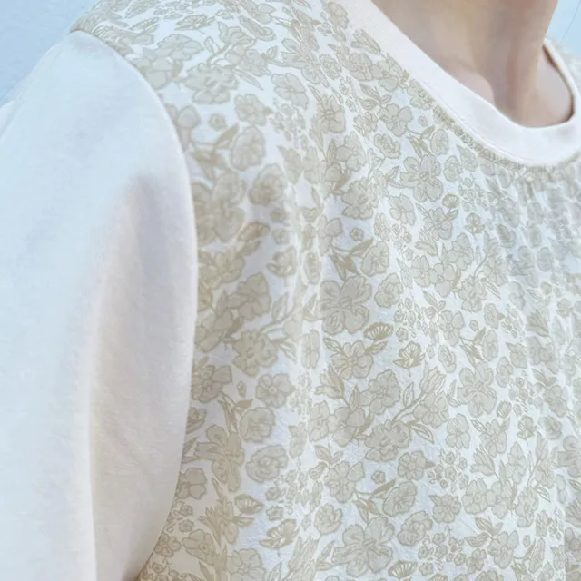 【Hana Mokuba】花木馬日系女裝圓領花紋印花上衣(T恤)