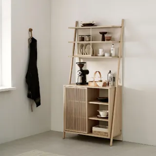 【iloom 怡倫家居】REMA 高收納櫃 片木設計門板(收納櫃 餐櫥櫃 櫃子 木質櫃)