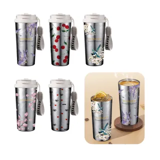 【SUNORO】高顏值Ti純鈦保溫保冷杯 便攜手提隨行杯 鈦杯 吸管保溫水壺 500ML