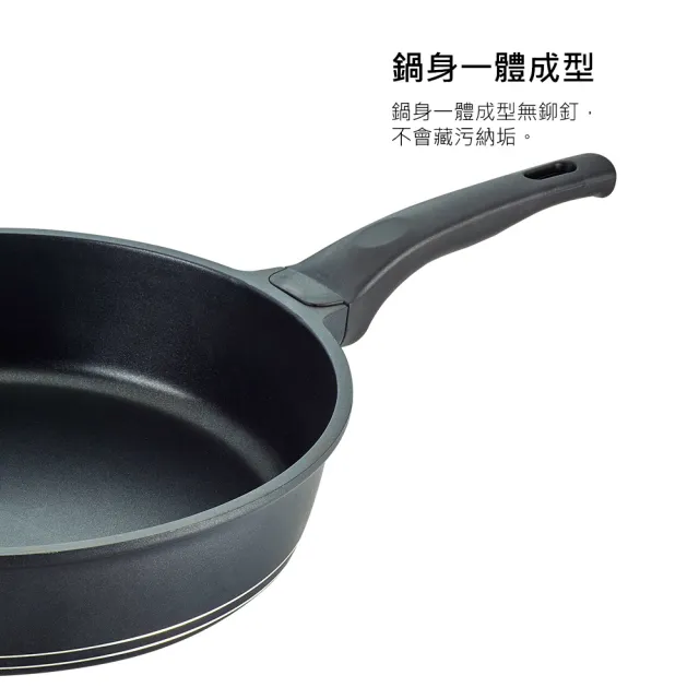 【PERFECT 理想】日式黑金鋼深型平底鍋-33cm單把附蓋(台灣製造)