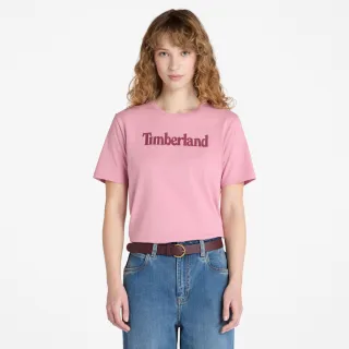 【Timberland】女款桃粉色休閒短袖T恤(A6AZPEYV)