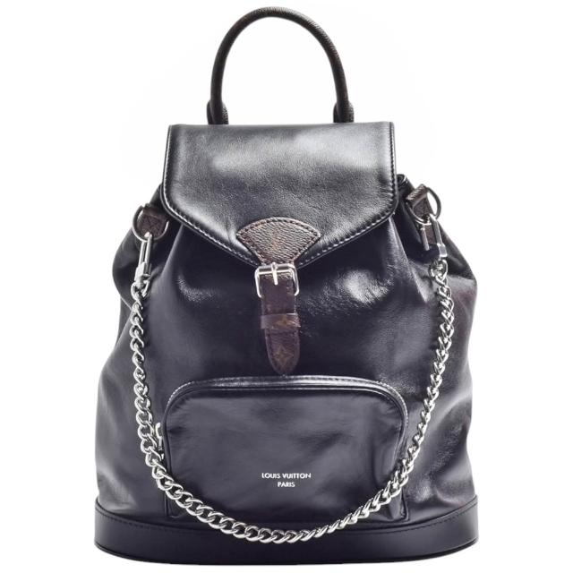 LV LOUIS VUITTON路易威登 M12587 經典 Montsouris Vibe 系列亮面小羊皮後背包